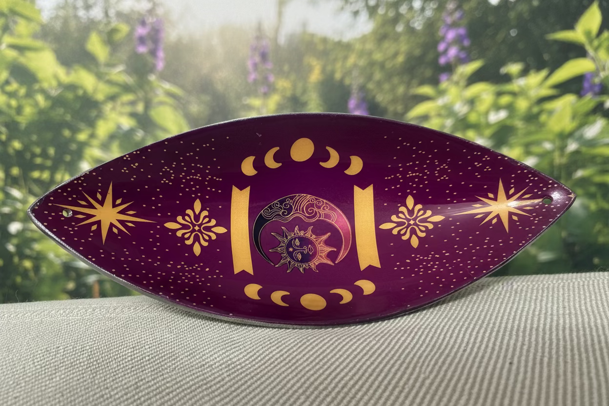 Smilkalų dubenėlis saulės ir mėnulio fazės (violetinis)