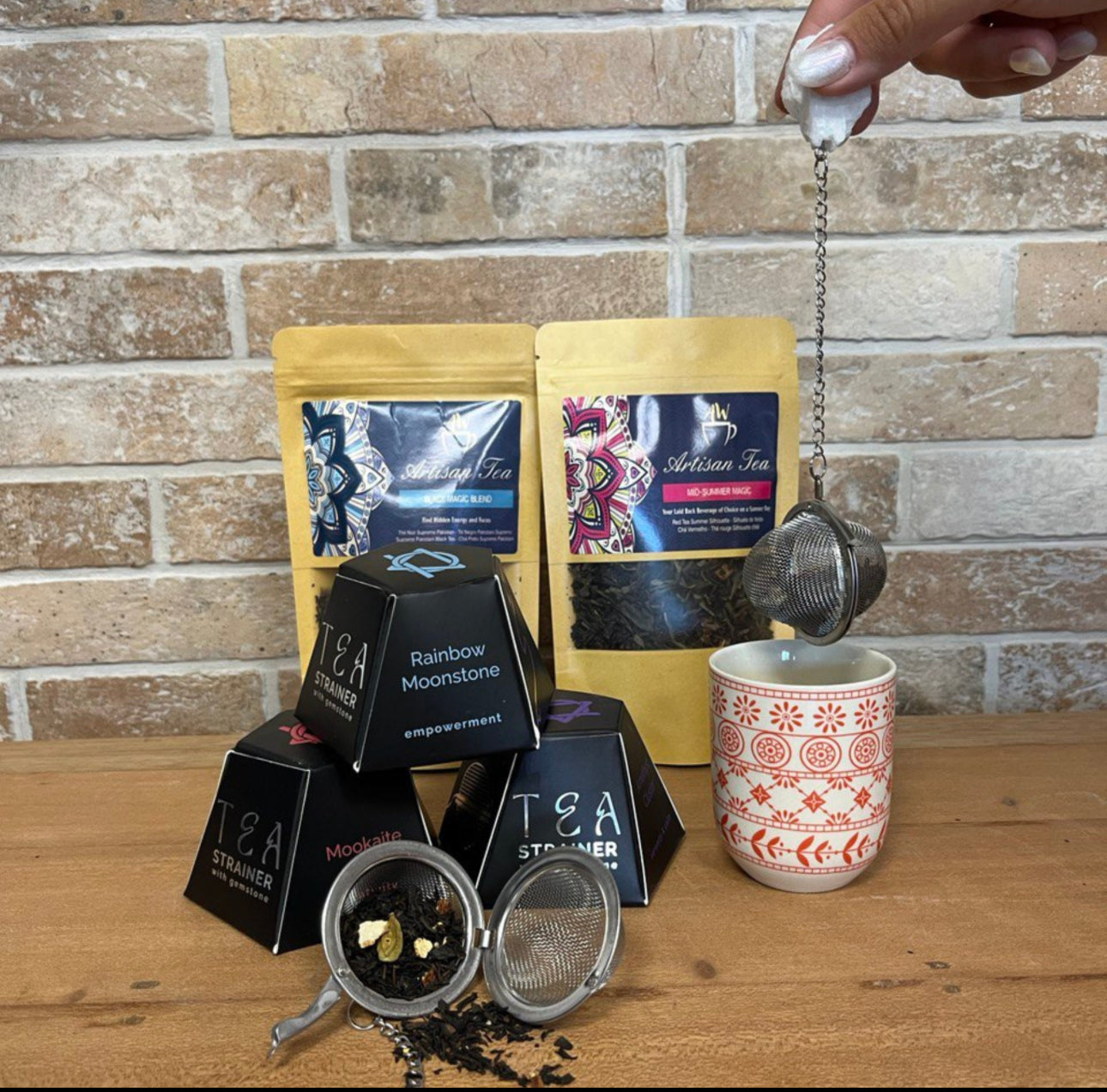 Neapdoroto krištolo brangakmenių arbatos sietelis - ametisto ryšulėlis