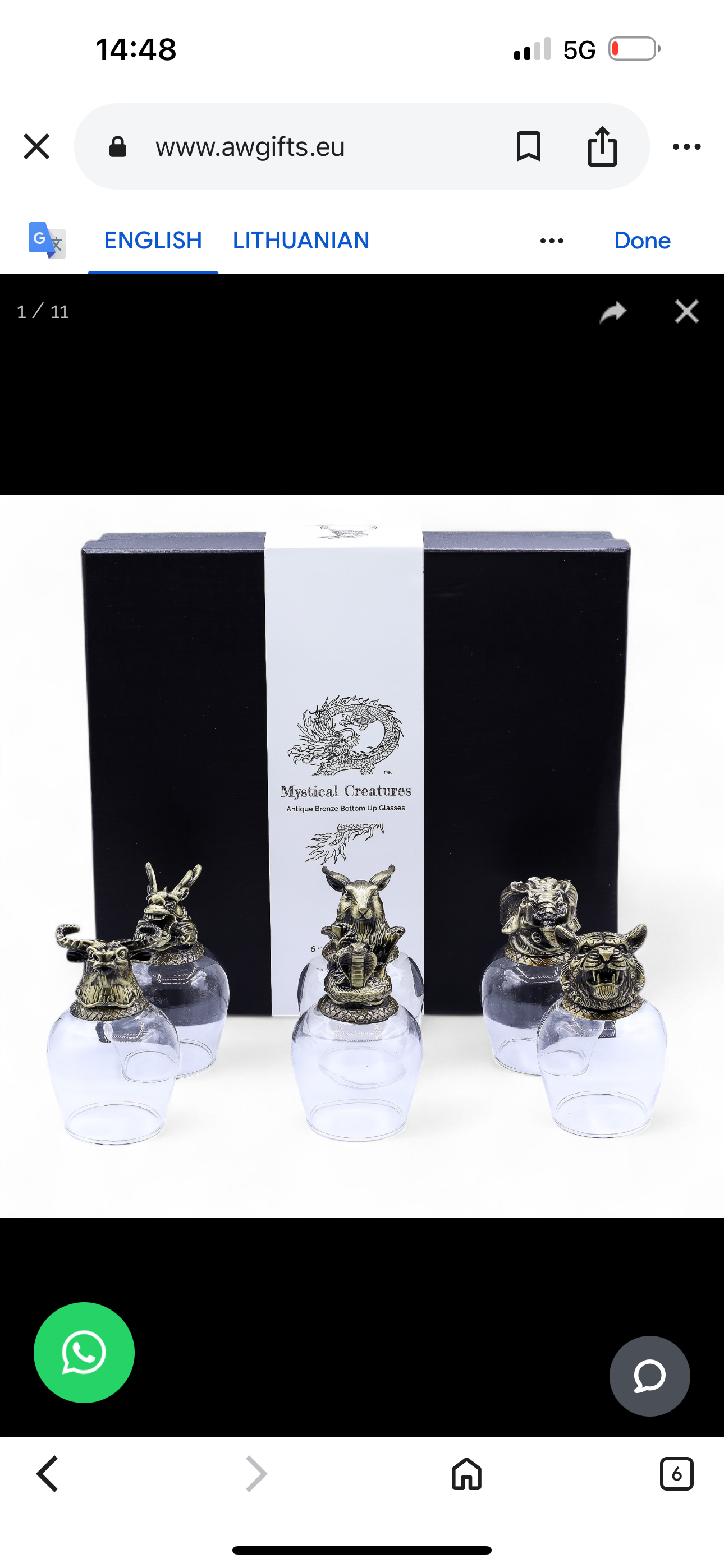 Dovanų rinkinys - 6 taurelės (100ml) - Mistiniai gyvūnai