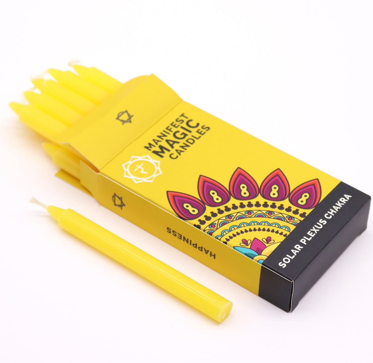 „Manifest Magic“ žvakės 12 vnt. - Saulės rezginio čakra