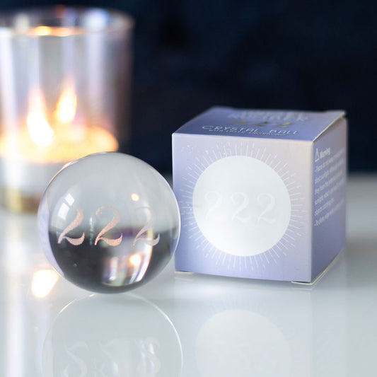 222 angelo numerio krištolinis rutulys