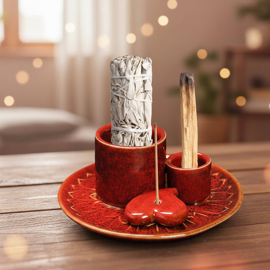 Palo Santo ir šalavijų laikiklis - Širdelė