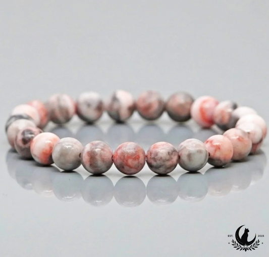 Rožinio zebro jaspio apyrankė 8 mm