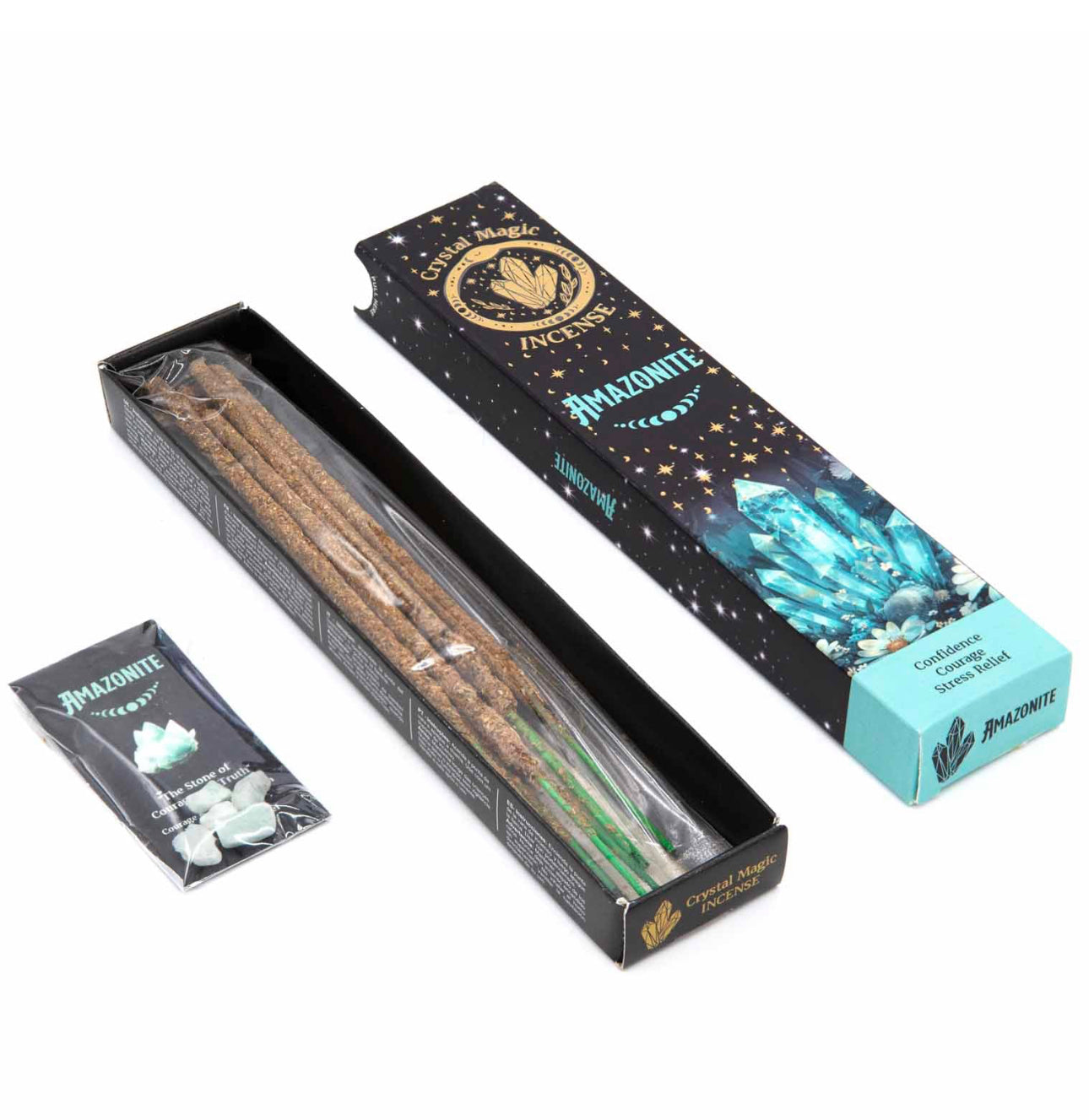 Natūralūs smilkalai su amazonito kristalais