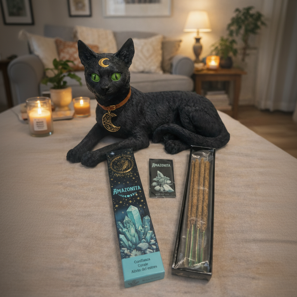 Natūralūs smilkalai su amazonito kristalais