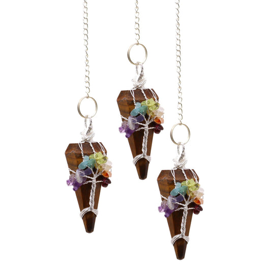 Stebuklinga švytuoklė - Septynios čakros - Tigereye