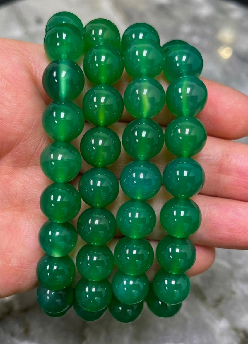 Žaliojo agato apyrankė 10 mm