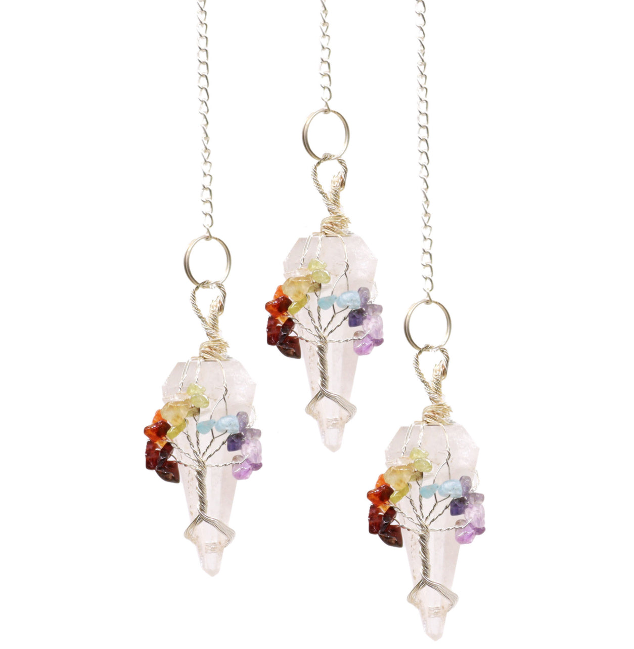 Magiška švytuoklė - septynios čakros - uolienų kvarcas