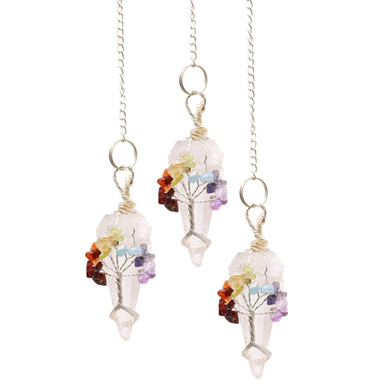 Magiška švytuoklė - septynios čakros - uolienų kvarcas