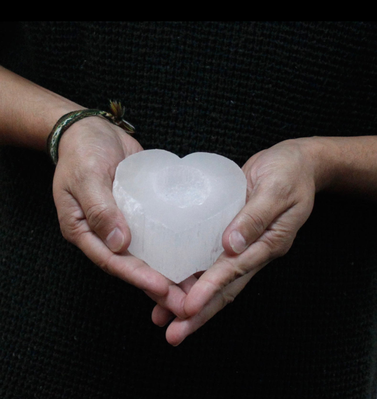 Selenito širdies formos žvakidė