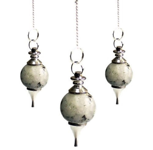 Sferos švytuoklė - vaivorykštinis mėnulio akmuo