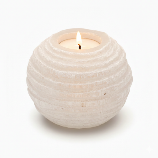 Selenito žvakidė su sniego kamuoliuku - 8 cm