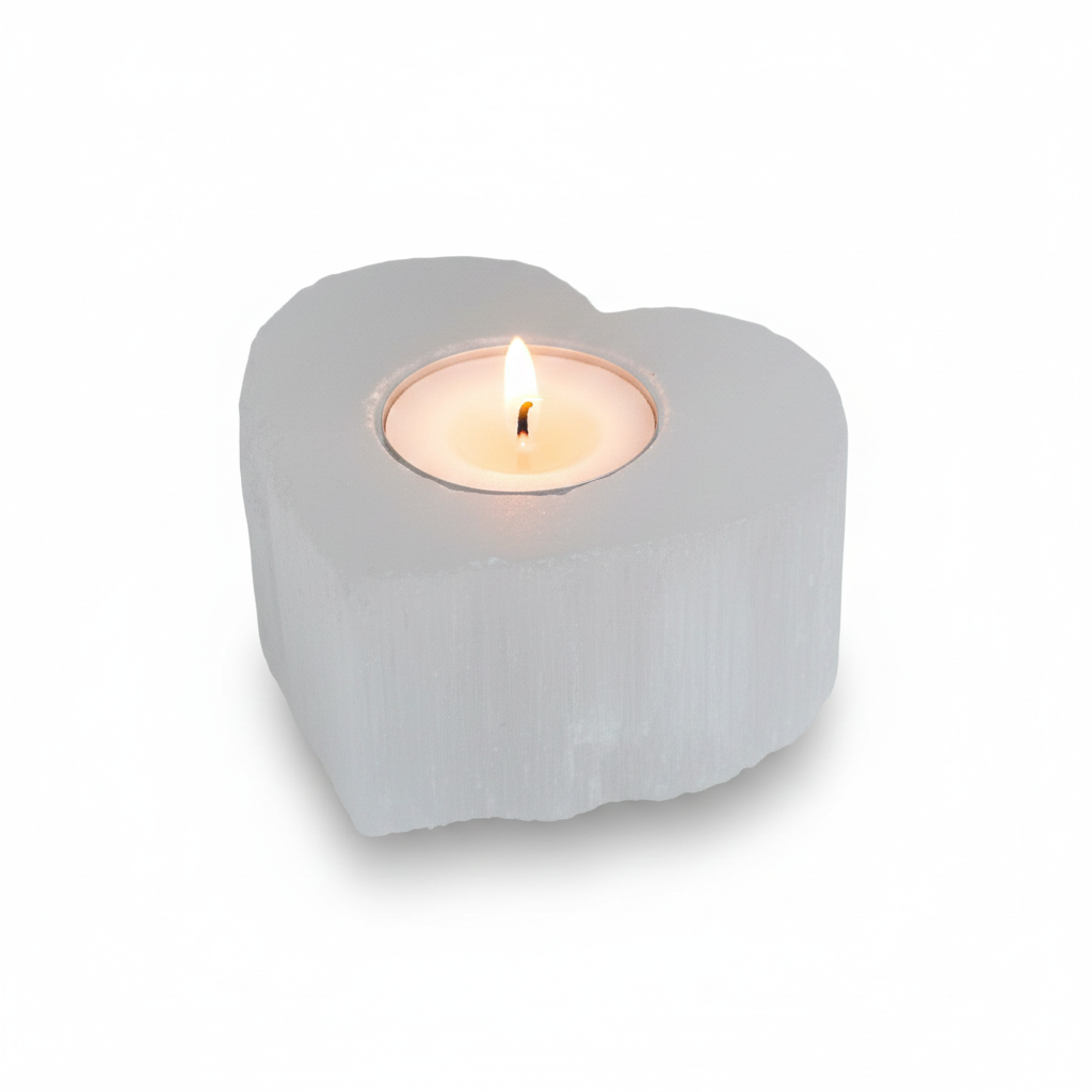 Selenito širdies formos žvakidė