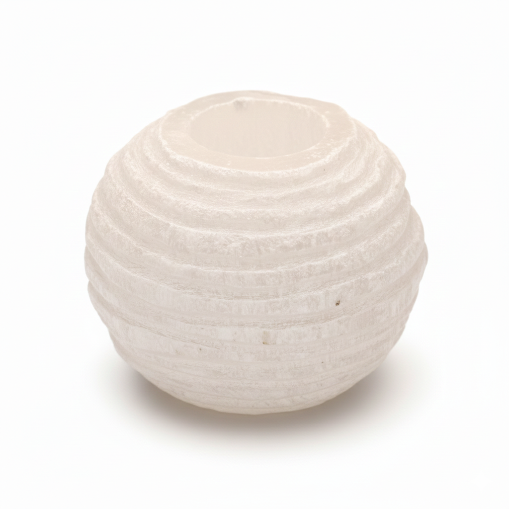 Selenito žvakidė su sniego kamuoliuku - 8 cm