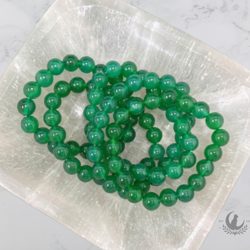 Žaliojo agato apyrankė 10 mm