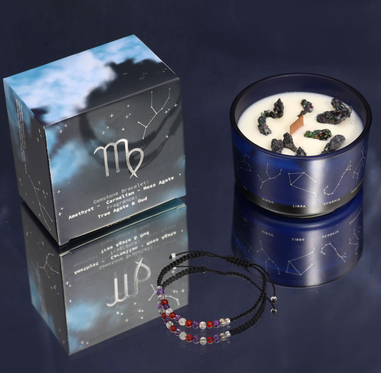 Zodiako krištolo žvakė su kristalų apyranke - Mergelė