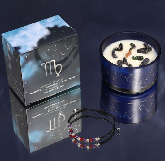 Zodiako krištolo žvakė su kristalų apyranke - Mergelė