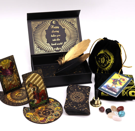 Auksinės folijos taro kortos - Tegul prasideda magija - dovanų rinkinys