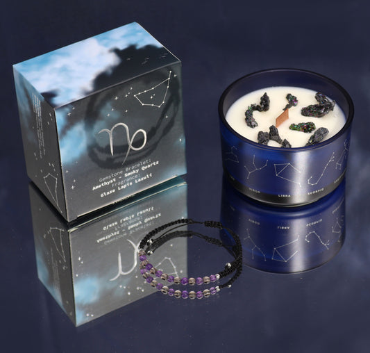 Zodiako krištolo žvakė su kristalų apyranke - Ožiaragis