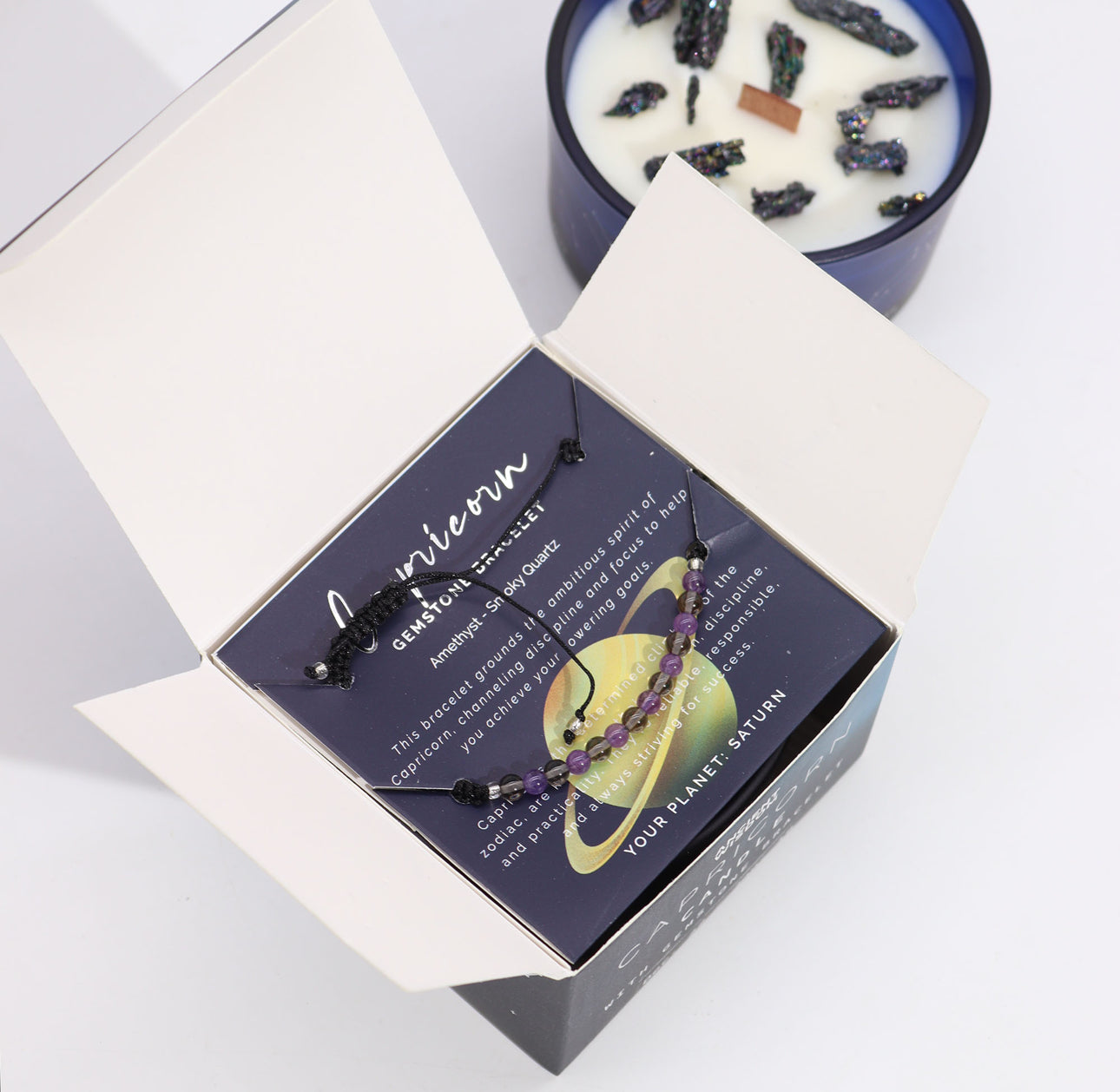 Zodiako krištolo žvakė su kristalų apyranke - Ožiaragis