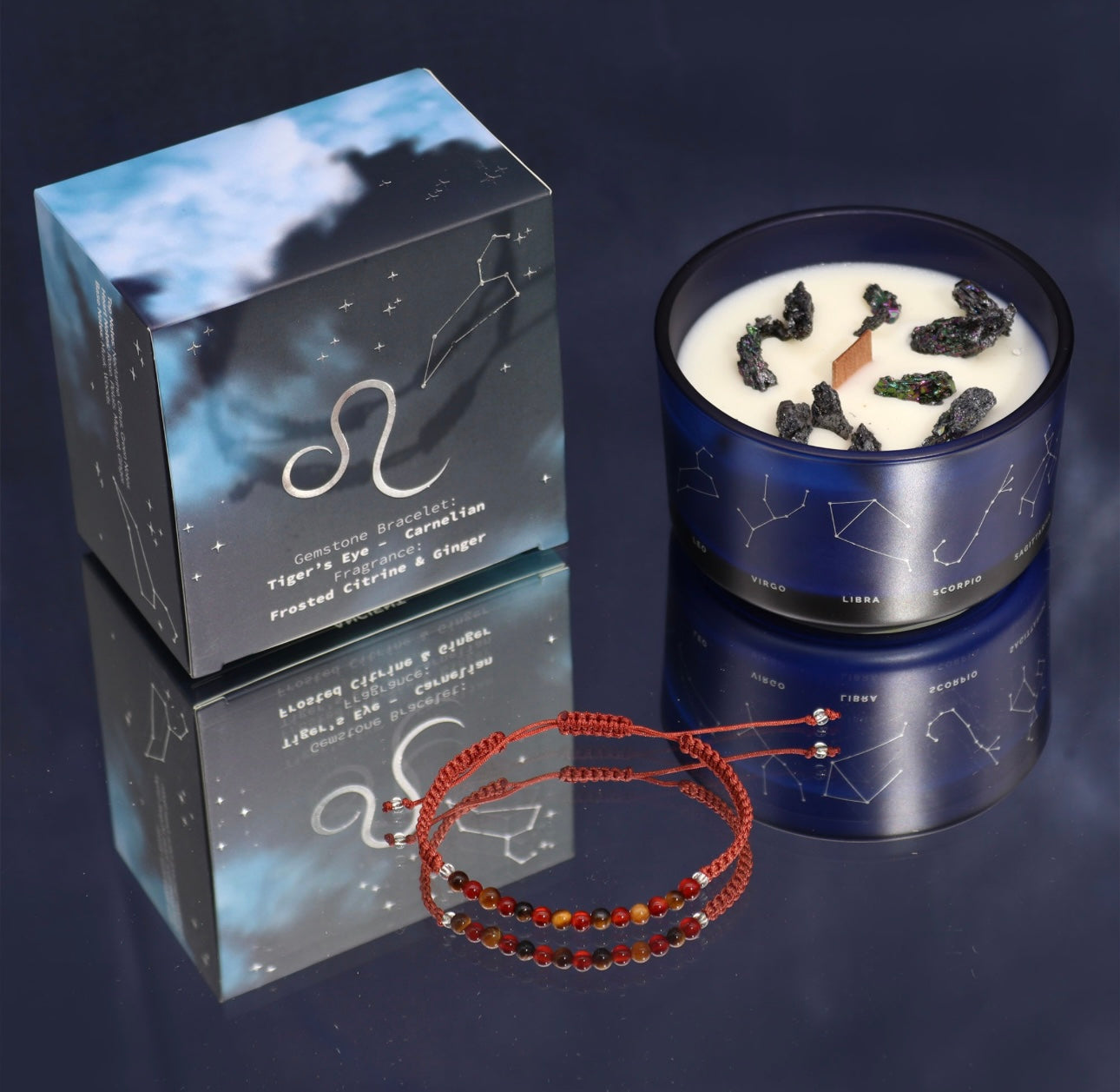 Zodiako krištolo žvakė su kristalų apyranke - Liūtas