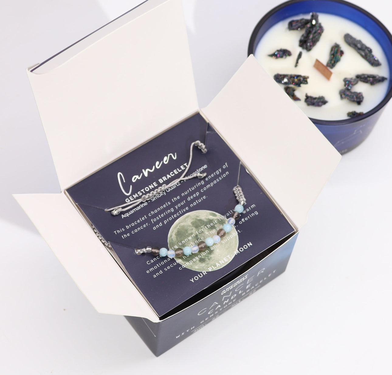 Zodiako krištolo žvakė su kristalų apyranke - Vėžys