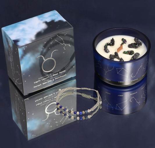 Zodiako krištolo žvakė su kristalų apyranke - Jautis