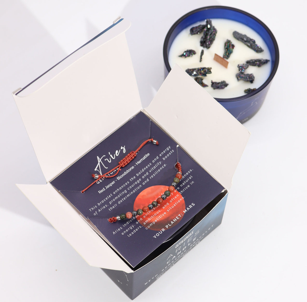 Zodiako krištolo žvakė su kristalų apyranke - Avinas