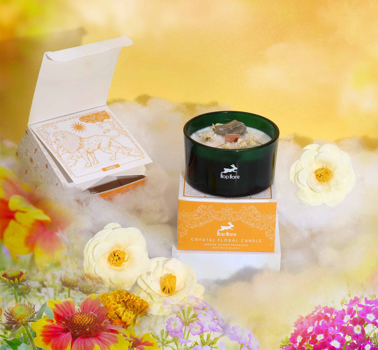 Hop Hare“ krištolinė magiška žvakė – Liūtas