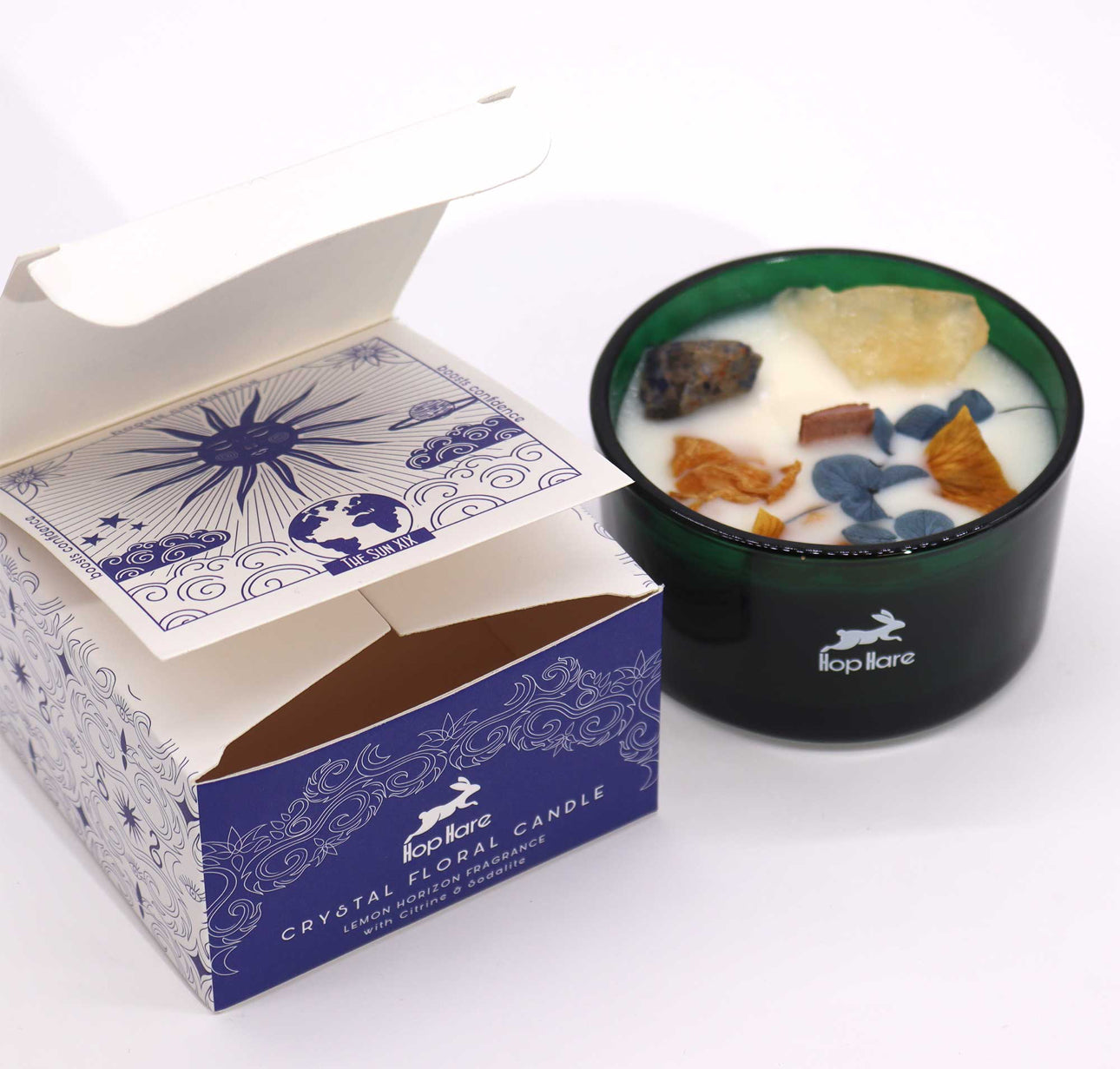 Hop Hare“ krištolinė magiška žvakė – Saulė