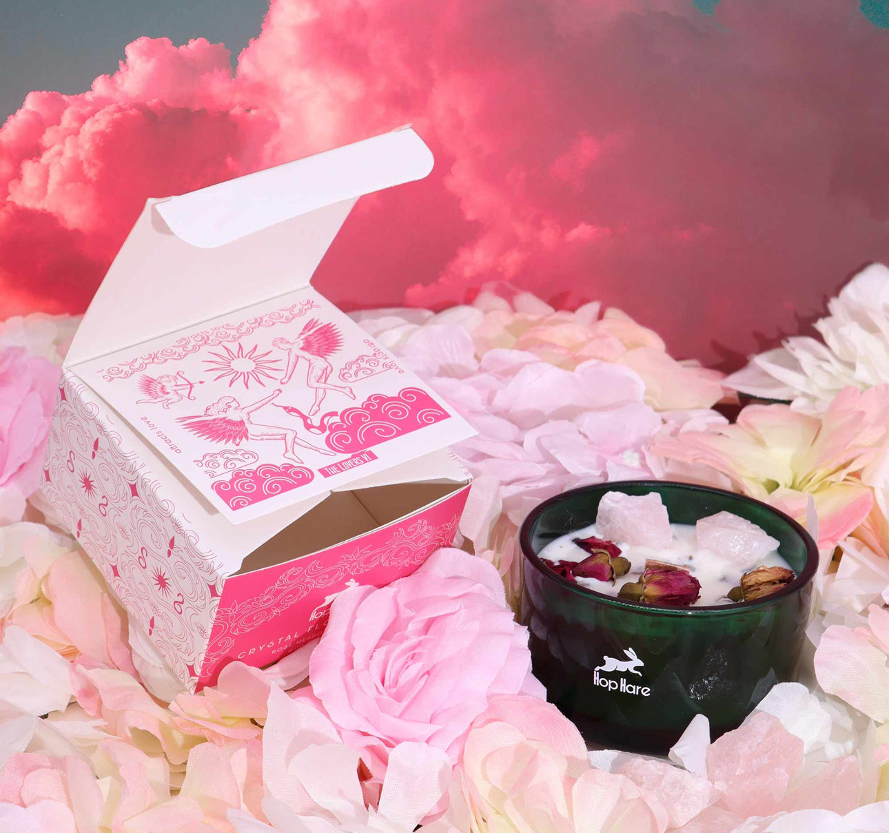 Hop Hare“ krištolinė magiška žvakė – Įsimylėjėliai