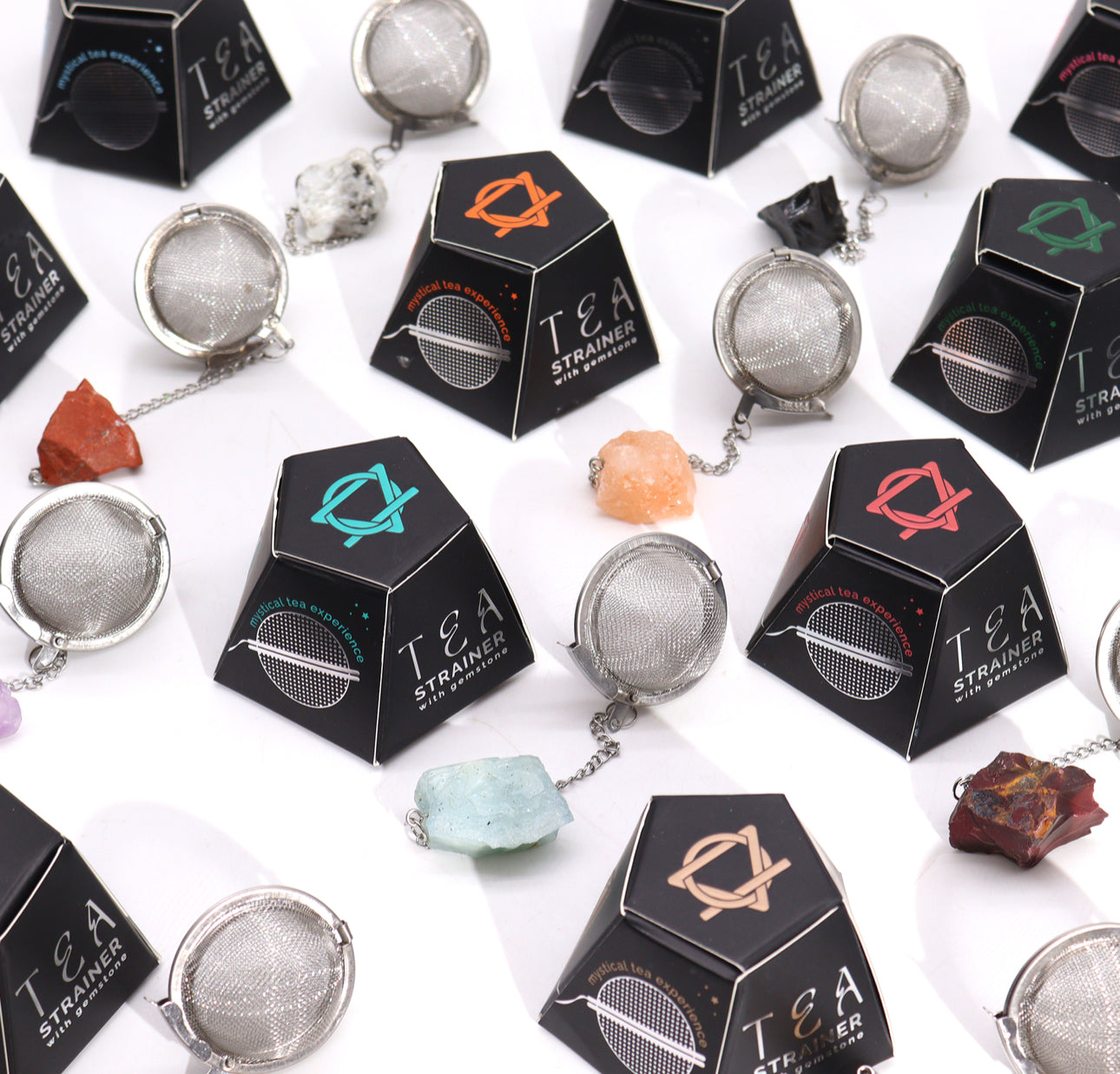 Neapdoroto krištolo brangakmenių arbatos sietelis - akvamarinas