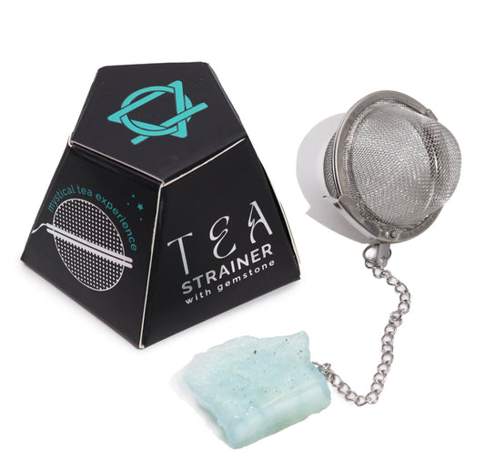 Neapdoroto krištolo brangakmenių arbatos sietelis - akvamarinas