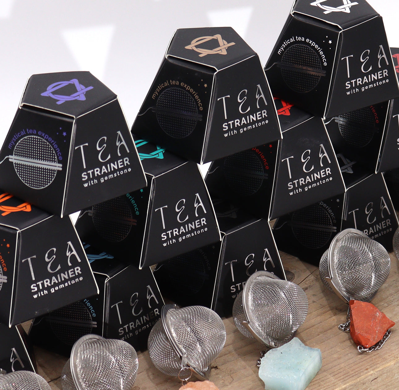 Neapdoroto krištolo brangakmenių arbatos sietelis - akvamarinas