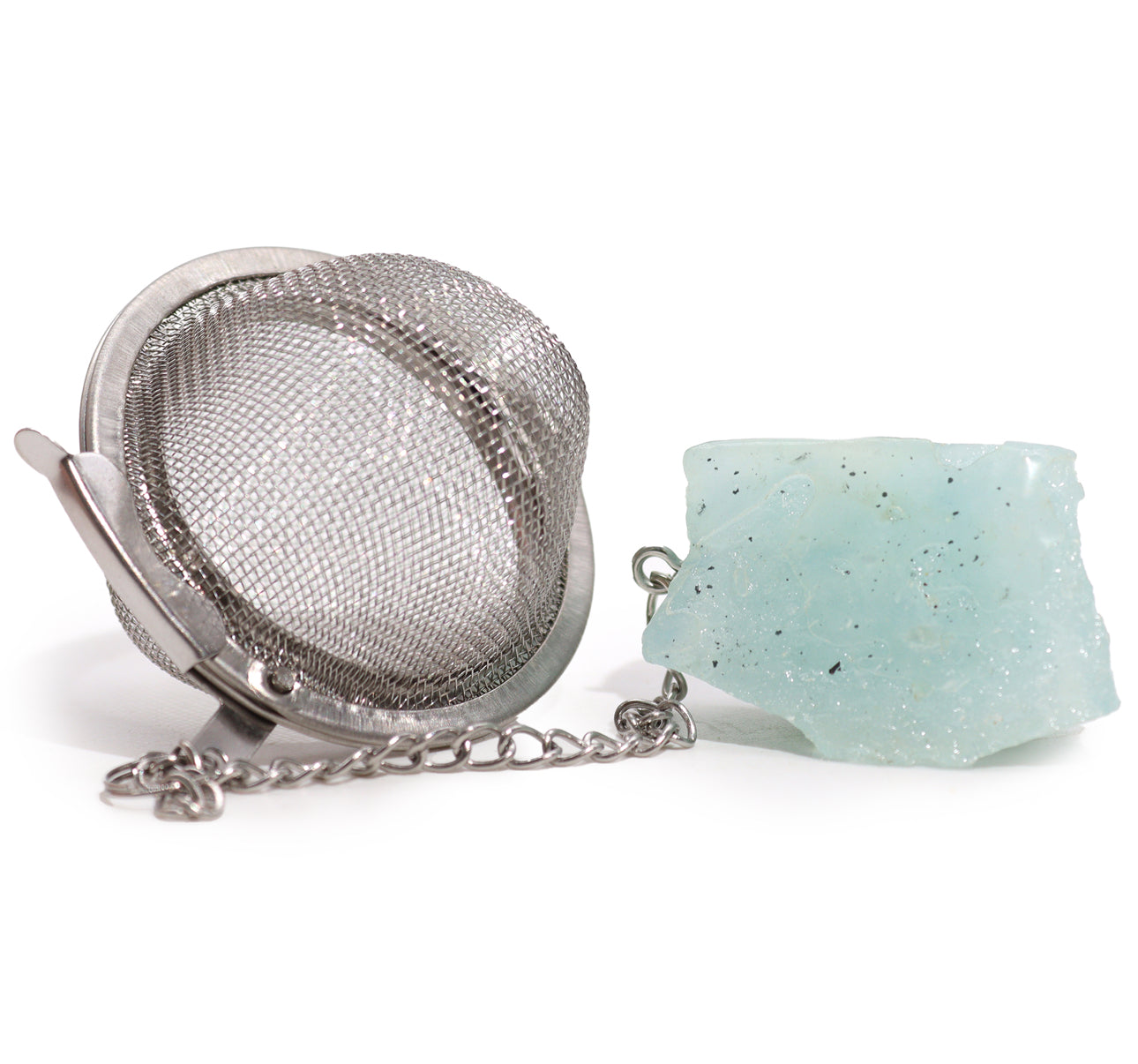 Neapdoroto krištolo brangakmenių arbatos sietelis - akvamarinas