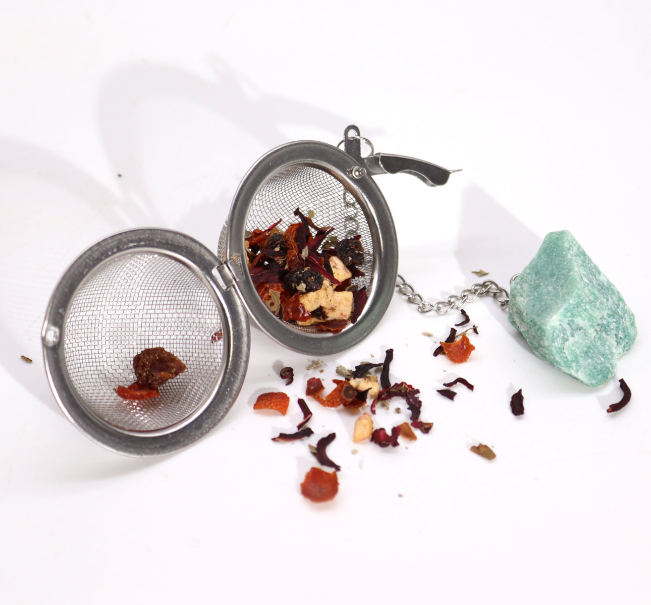 Neapdoroto krištolo brangakmenių arbatos sietelis - žaliasis aventurinas