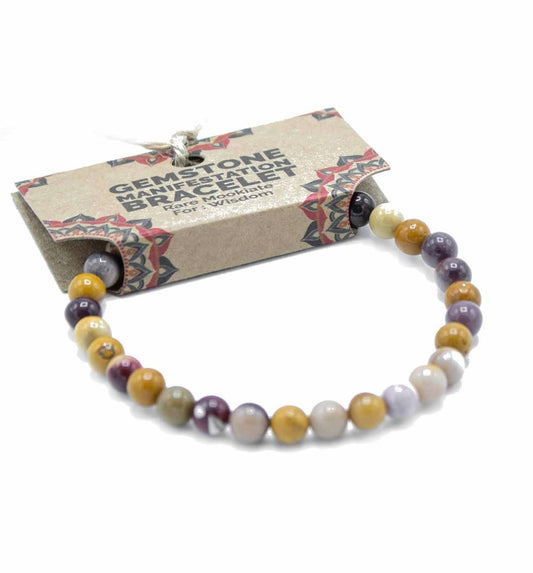 Brangakmenių manifestacijos apyrankė - retas Mookiate - Išmintis