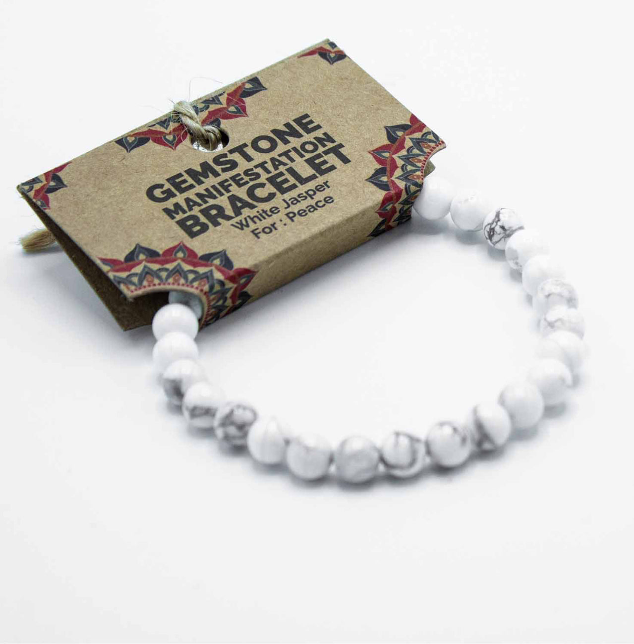 Brangakmenių Manifestacijos Apyrankė - Baltasis Jaspis - Ramybė
