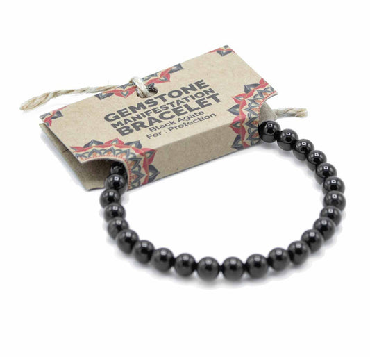 Brangakmenių Manifestacijos Apyrankė - Juodasis Agatas - Apsauga