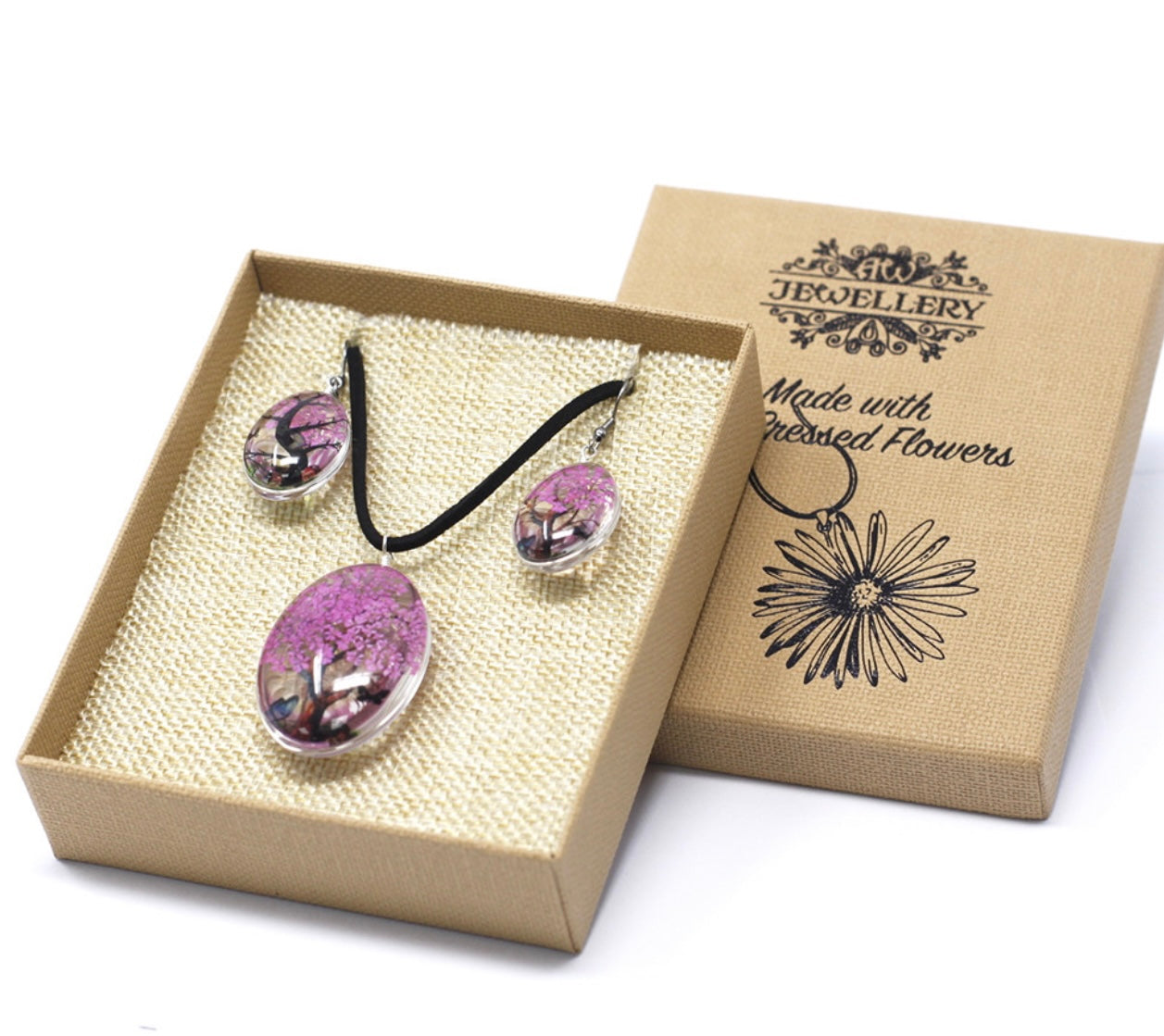 Presuotos gėlės - Gyvybės medžio rinkinys - Ryškiai rožinė