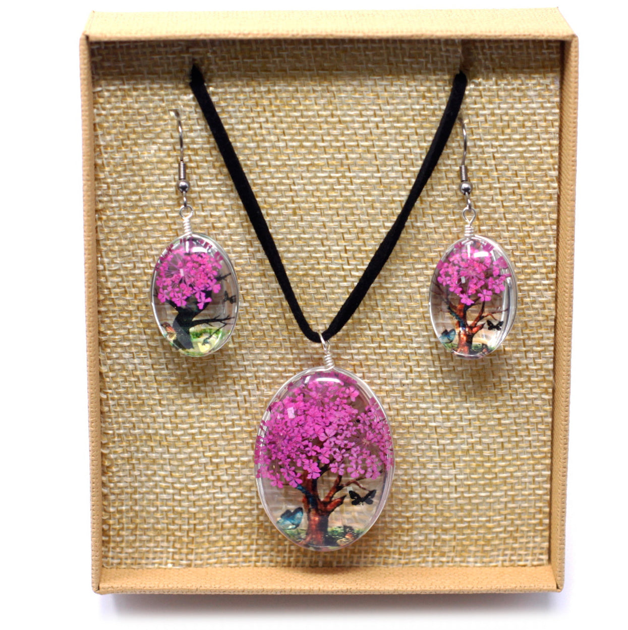 Presuotos gėlės - Gyvybės medžio rinkinys - Ryškiai rožinė