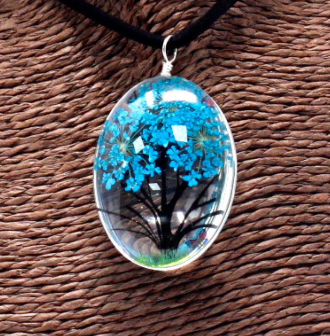 Presuotos gėlės - Gyvybės medžio rinkinys - Mėlyna