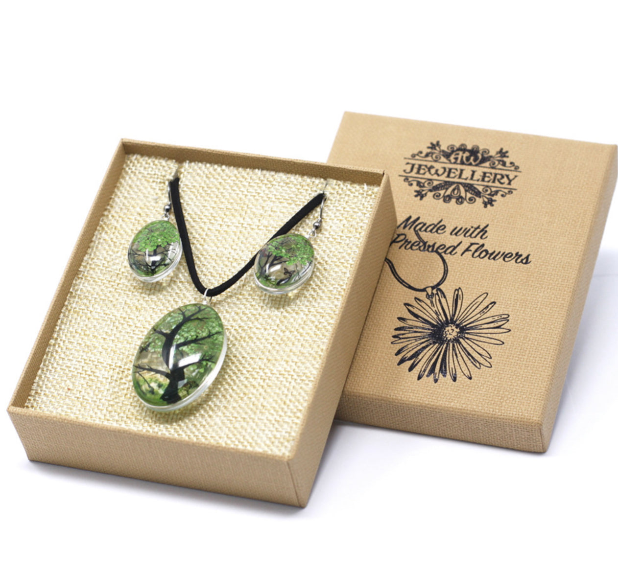 Presuotos gėlės - Gyvybės medžio rinkinys - Žalias