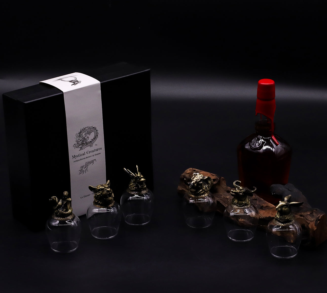 Dovanų rinkinys - 6 taurelės (100ml) - Mistiniai gyvūnai