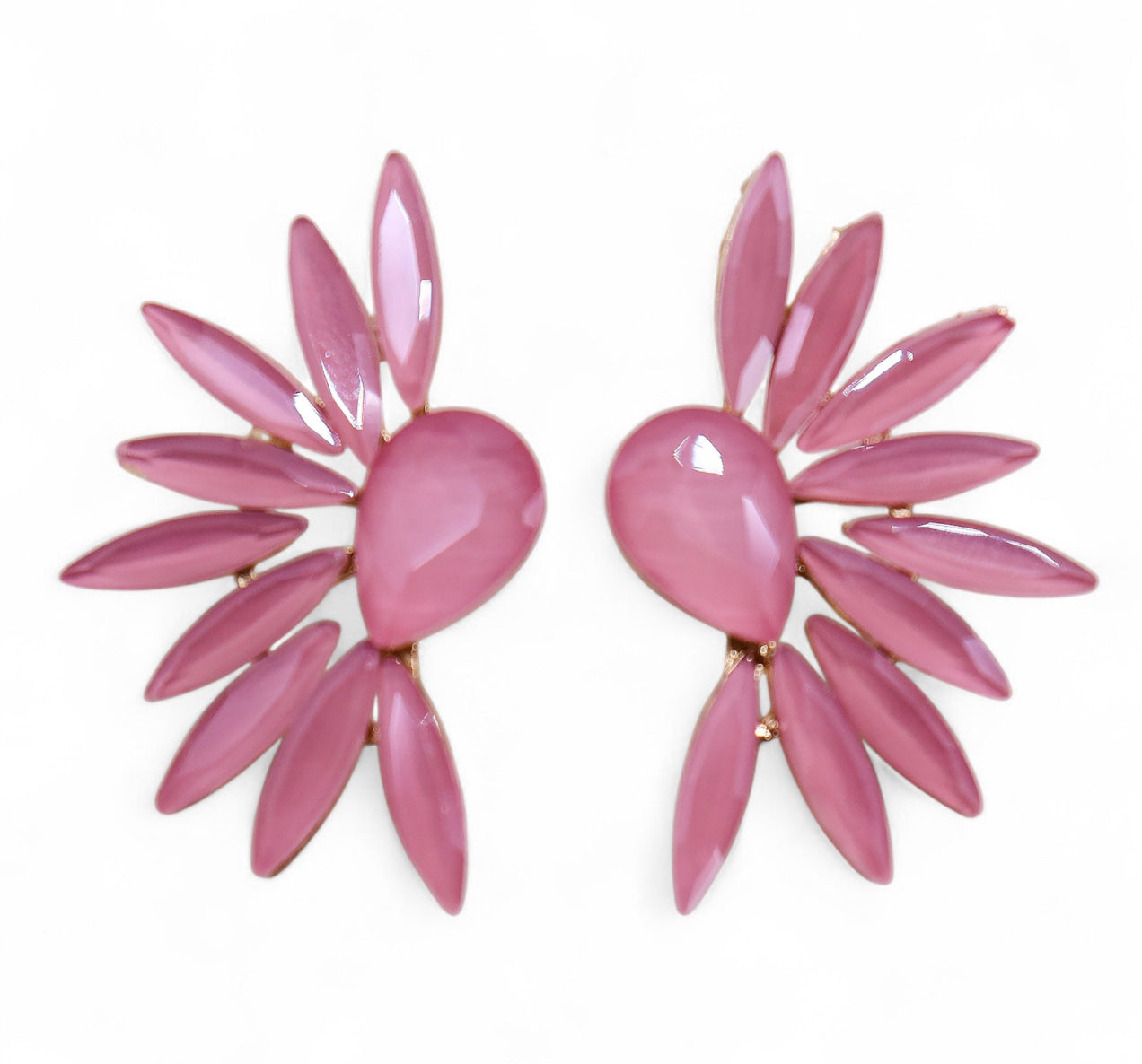 Vintažinio stiklo auskarai - Švelniai rožiniai angelo sparnai