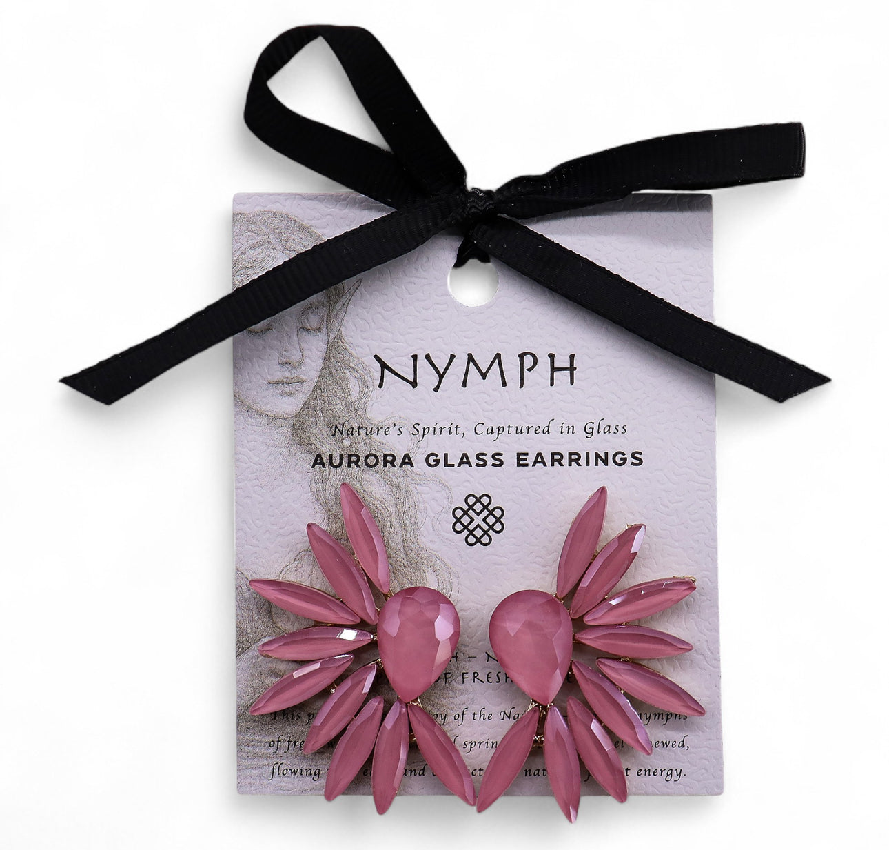 Vintažinio stiklo auskarai - Švelniai rožiniai angelo sparnai