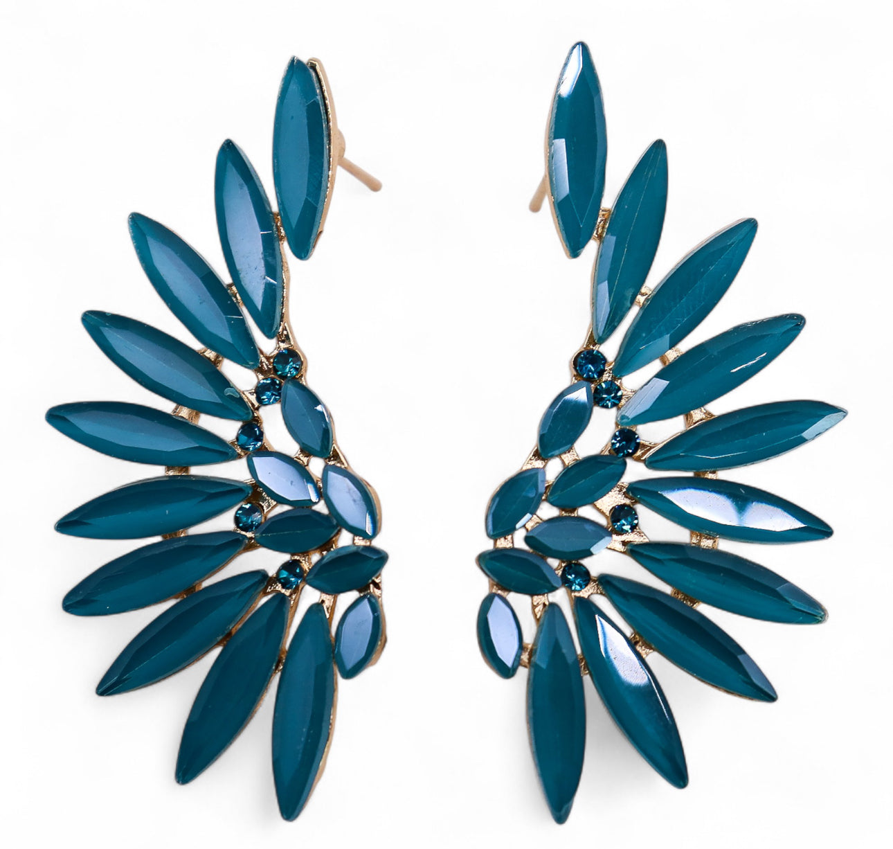 Žalsvai žali vintažinio stiklo auskarai - Angelo sparnai