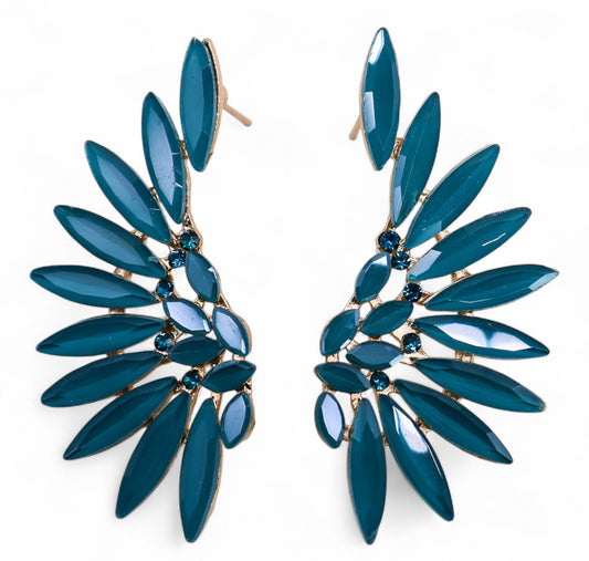 Žalsvai žali vintažinio stiklo auskarai - Angelo sparnai