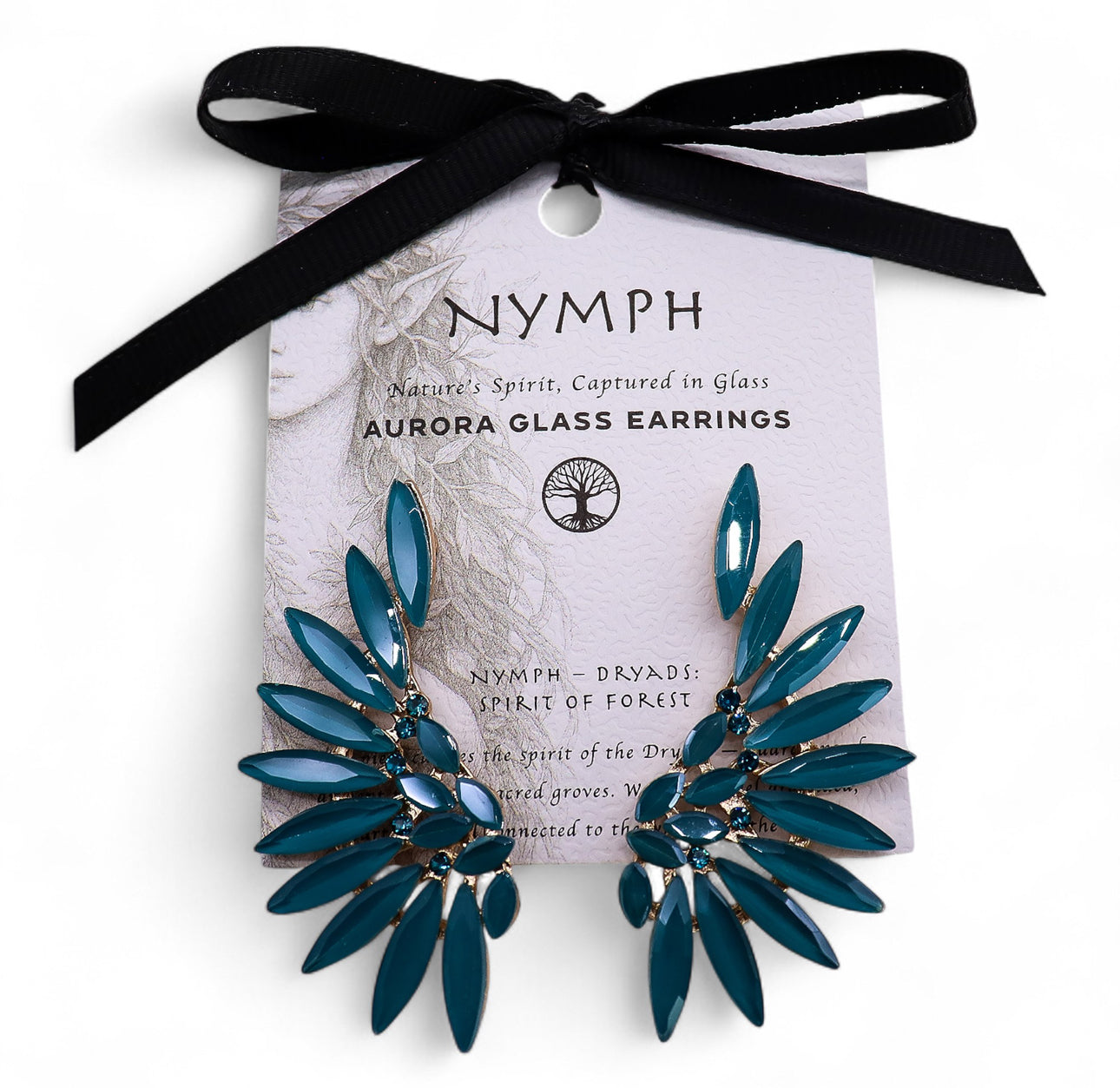 Žalsvai žali vintažinio stiklo auskarai - Angelo sparnai