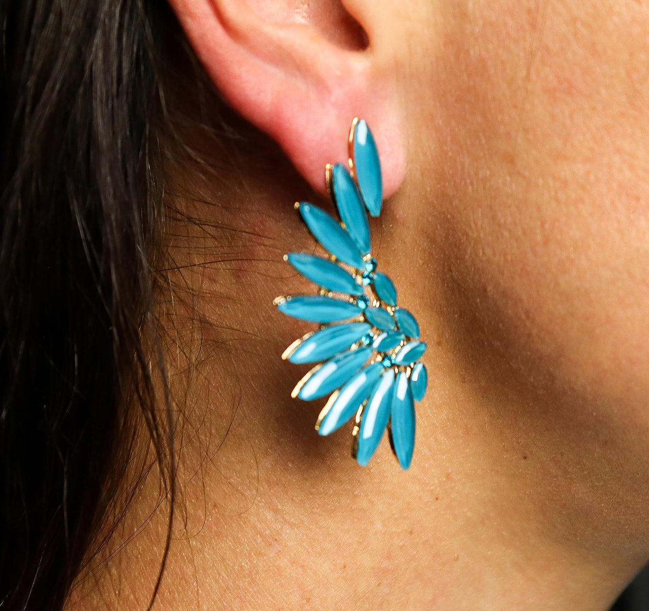 Žalsvai žali vintažinio stiklo auskarai - Angelo sparnai